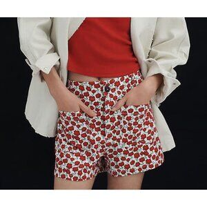 The Colette Linen Blend Shorts by Maeve Flora Print 32